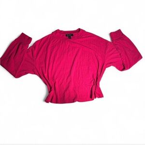 Jessica Simpson Pink Ribbed Crop Shirt